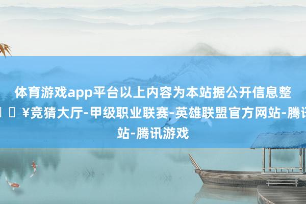 体育游戏app平台以上内容为本站据公开信息整理-🔥竞猜大厅-甲级职业联赛-英雄联盟官方网站-腾讯游戏